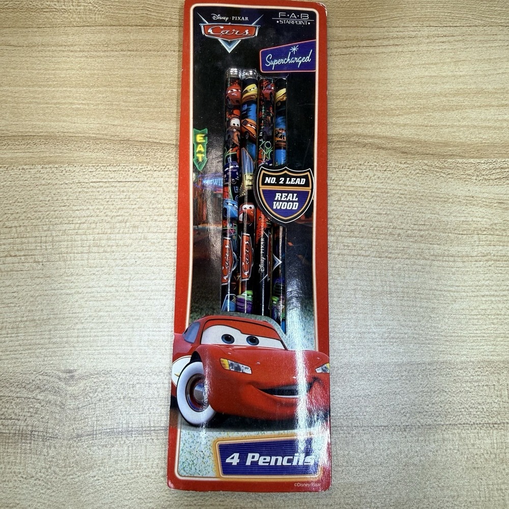 Cars Pencils No. 2 Supercharged‎ Disney Pixar Lightning McQueen 4-pack Set